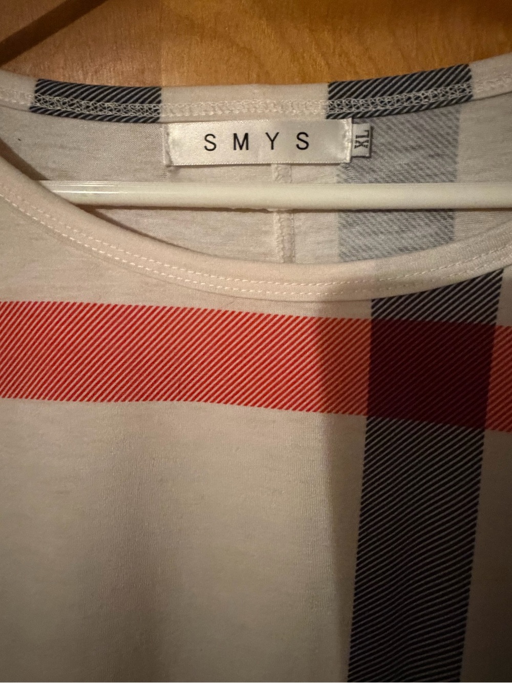 SMYS Elegant Ivory Plaid Long-Sleeve Swing Dress XL - Picture 8 of 8